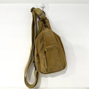 FREE PEOPLE Tan Suede Sling Bag